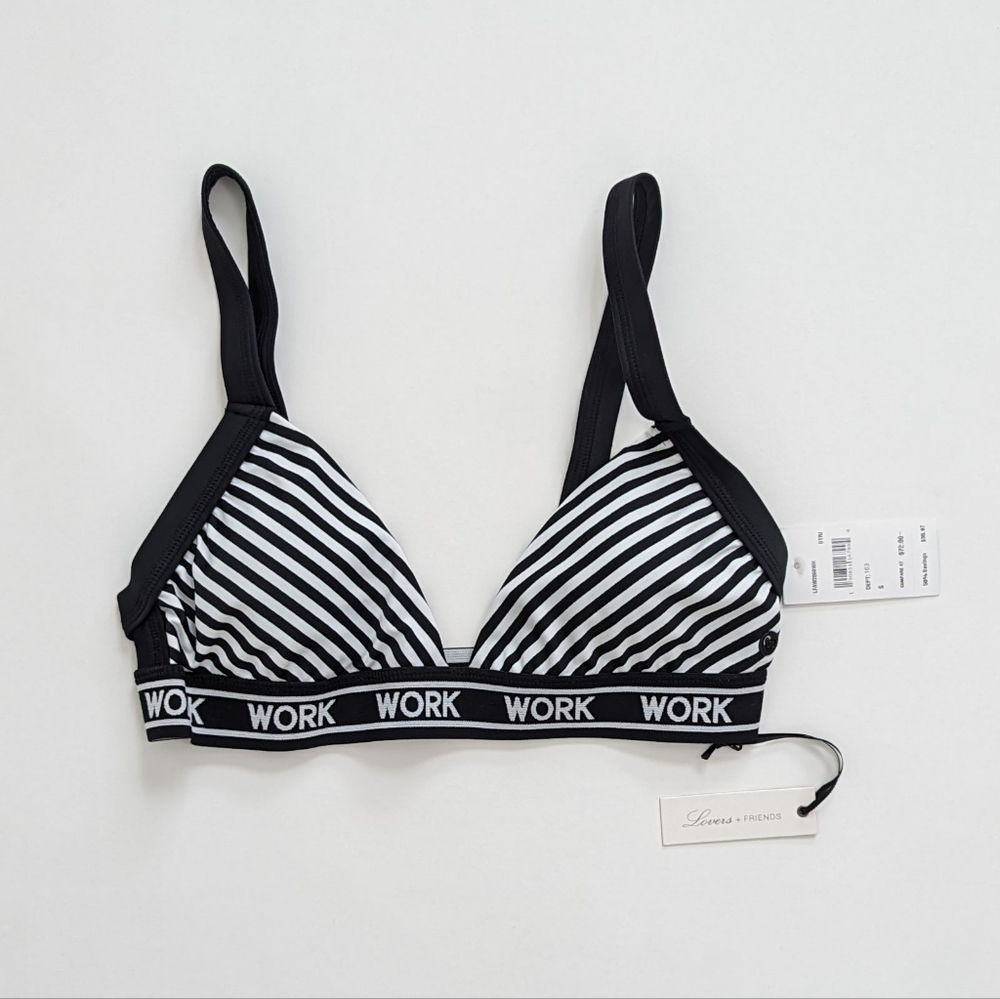 WORK by Lovers and Friends Gem Bra in Stripe Size Small